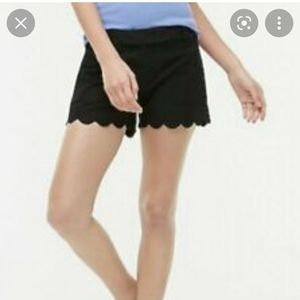 J. Crew Black Scalloped Hem Bermuda Shorts